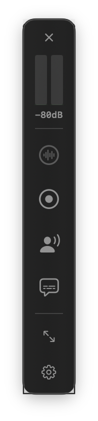Floating overlay widget for quick controls and monitoring